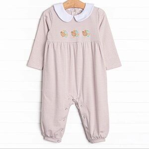 Stitchy Fish 18M Thanksgiving Turkey Romper Baby Fall Outfit Peter Pan Collar